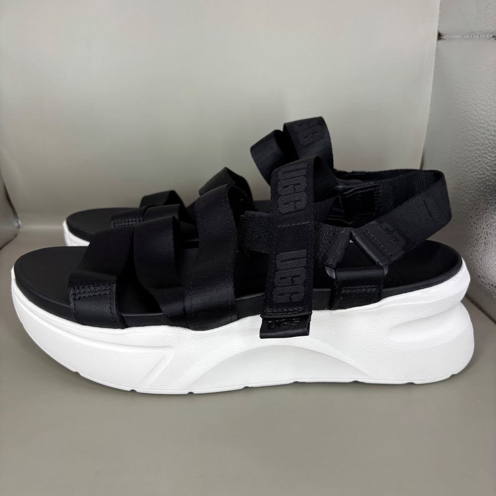 UGG LA Shores Black White Strappy Platform Sandals 1118499 Womens 9 - Picture 3 of 7